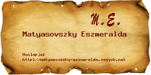 Matyasovszky Eszmeralda névjegykártya